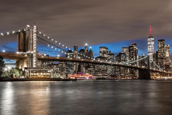 Looney, Hollice 아티스트의 USA-New York The Brooklyn Bridge and New York City skyline작품입니다.